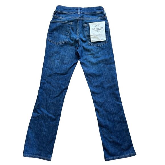 ZARA The Low Rise Cropped In Indigo Slim Fit Flared  Leg Low Waist Size USA 10. - Picture 3 of 10